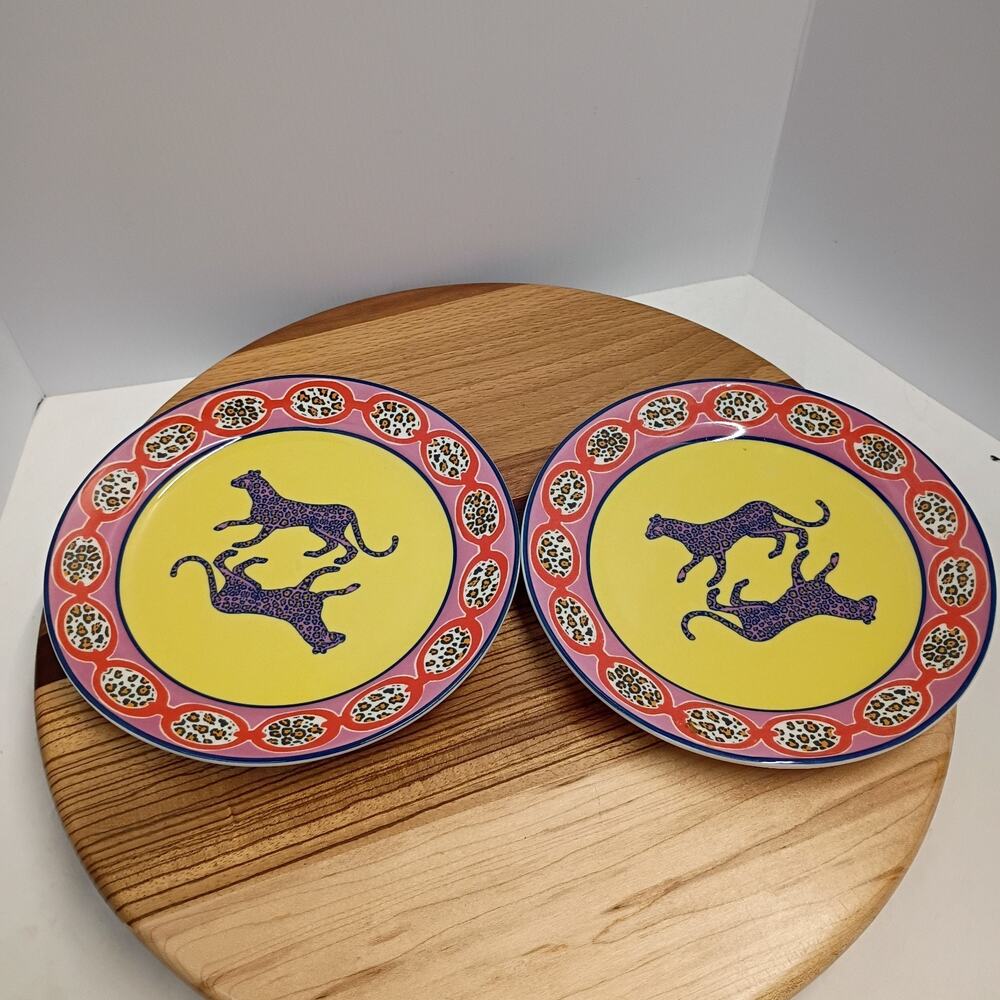 Anthropologie Leopards Dessert Side Plate (Set of 2, Rare)